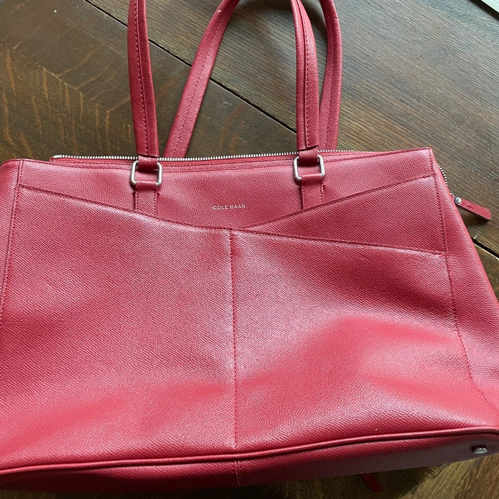 Cole Haan Red leather Travel Tote